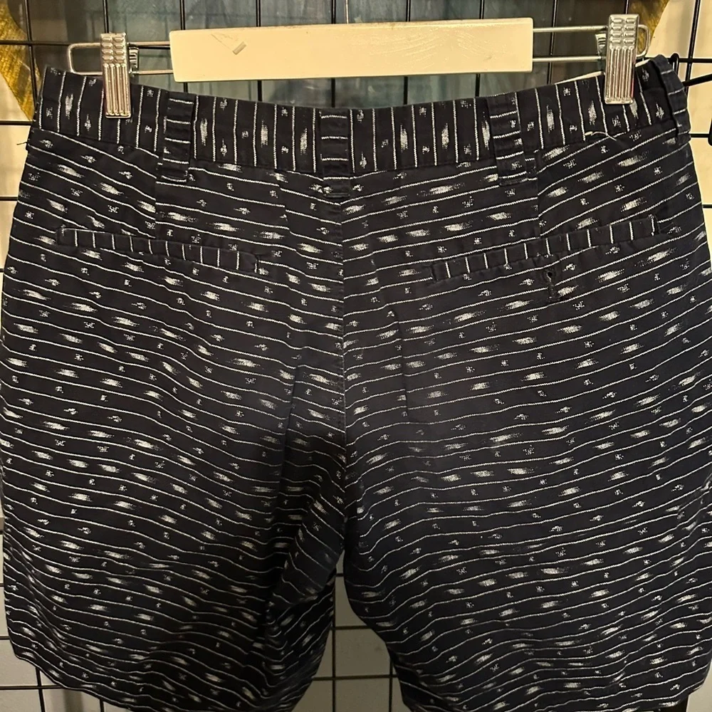J. Crew Black and White Flat Front Shorts with Belt Loops